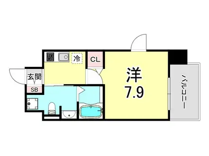 アーバングリーン兵庫ステーションフロント(1K/12階)の間取り写真
