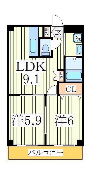 クレイスヴィラ(2LDK/1階)の間取り写真