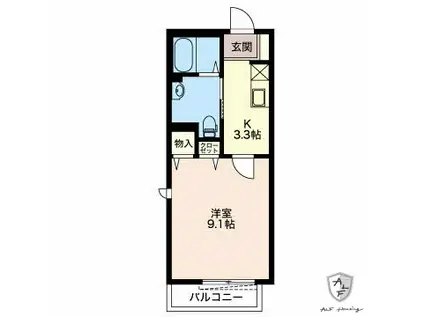 トシハイツ(1K/1階)の間取り写真