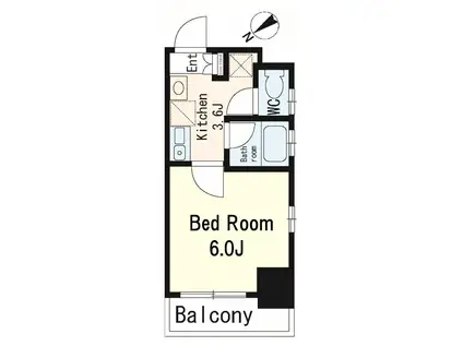 CITYCREATION茅場町(1K/5階)の間取り写真
