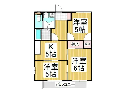 アネックス山崎(3DK/2階)の間取り写真