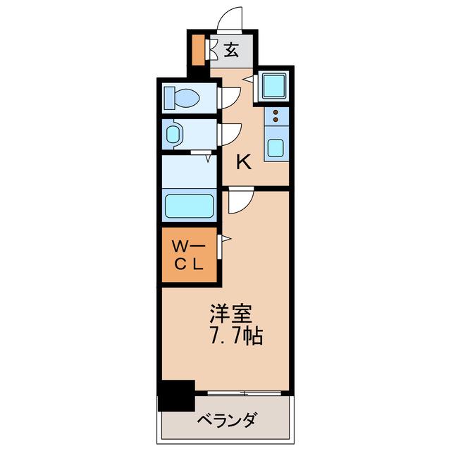 プレサンスジェネ葵(1K/4階)の間取り写真