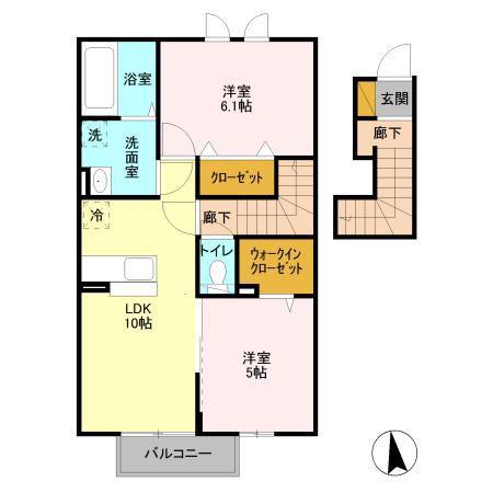 FERIO(2LDK/2階)の間取り写真