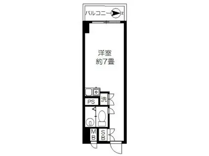 レジデンス上野(ワンルーム/3階)の間取り写真