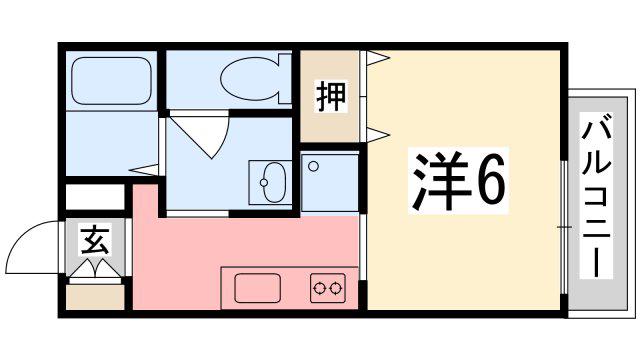 グリーンプラザ梶原(1K/2階)の間取り写真
