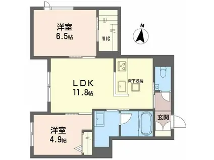 ゼーゲンハウス(2LDK/1階)の間取り写真