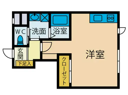 CASA MI 7(ワンルーム/1階)の間取り写真