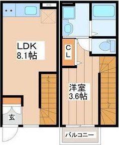 アルカンシエルK(1LDK/1階)の間取り写真