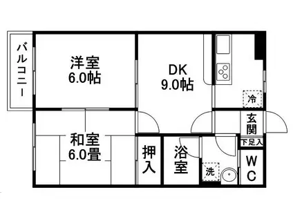 スプリングコートIII(2DK/2階)の間取り写真