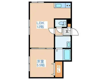 ステラカーサ(1LDK/4階)の間取り写真
