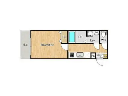 ジーメゾン海老名門沢橋エテルノ(1K/1階)の間取り写真