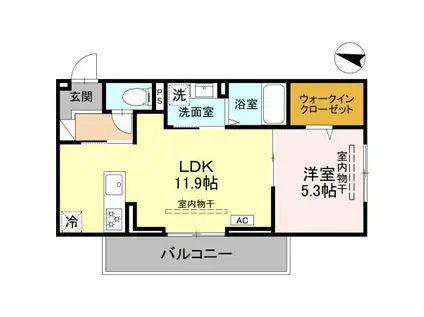 カーサ ルビア(1LDK/2階)の間取り写真
