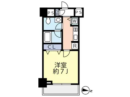 スカイコートパレス大島(1K/3階)の間取り写真