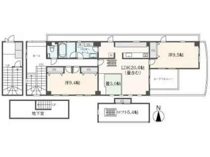 ハイフレンドコート(2LDK/1階)の間取り写真