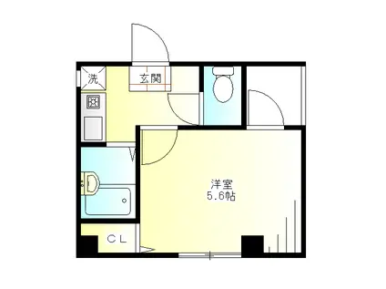 シュガーポート(1K/4階)の間取り写真