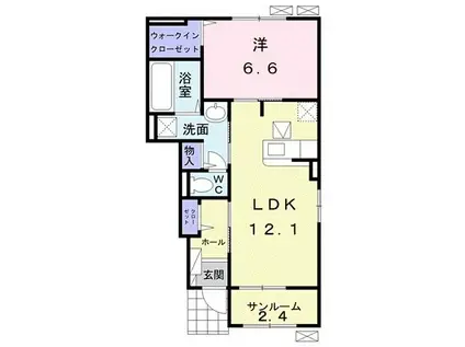 クラール IV(1LDK/1階)の間取り写真