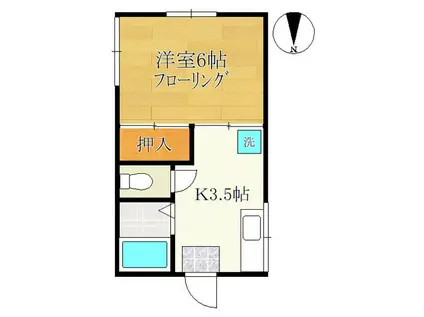 ジュンハイツ(1K/2階)の間取り写真