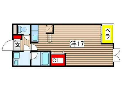 コーポM&YOU(ワンルーム/2階)の間取り写真