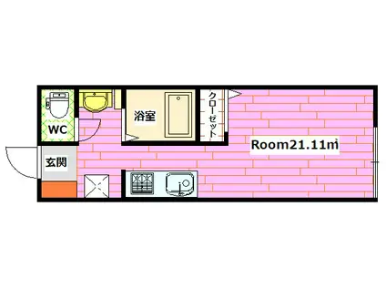 リバーノース川内(1K/2階)の間取り写真