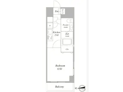 シュールフローレ(1K/6階)の間取り写真