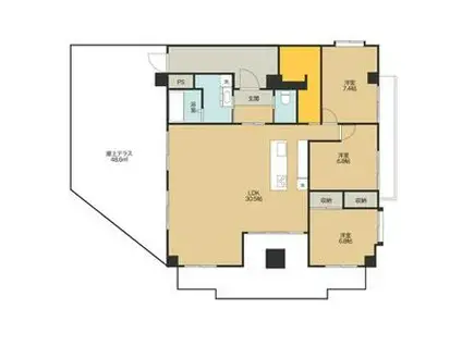 キクシンビル(3LDK/7階)の間取り写真