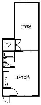 永大グリーンハイツ井上(1LDK/1階)の間取り写真