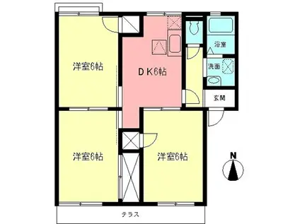 サニーハイツ神戸(3DK/1階)の間取り写真