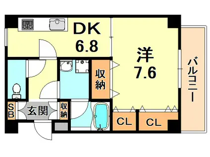 サイレンスI(1DK/3階)の間取り写真