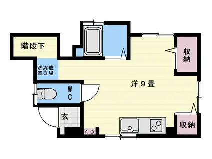 ハイムアサヒウエスト(ワンルーム/1階)の間取り写真