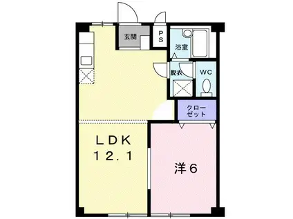 サンハイツイノウエ(1LDK/1階)の間取り写真