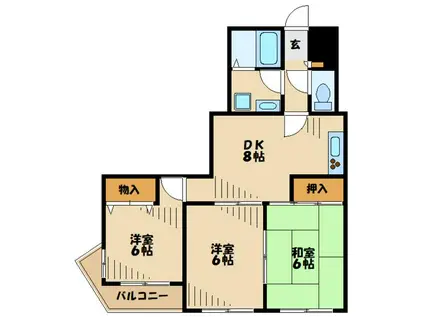 ランベール(3LDK/3階)の間取り写真