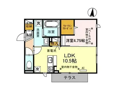 D-RESIDENCE諸江町(1LDK/1階)の間取り写真