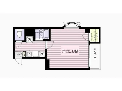 セフ マサアケン(ワンルーム/3階)の間取り写真