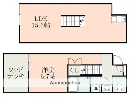 サングリーンMETEOII(1LDK/1階)の間取り写真