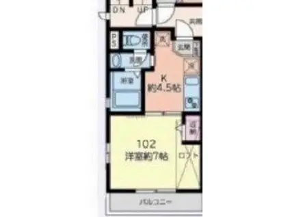 ロイヤルマキシム木場(1K/1階)の間取り写真