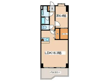 ベルフルール(1LDK/5階)の間取り写真
