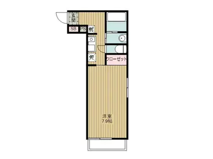 エフプレスト芦山(1K/3階)の間取り写真