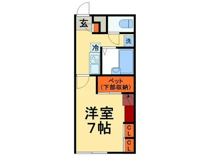 レオパレスフローラMK(1K/2階)の間取り写真