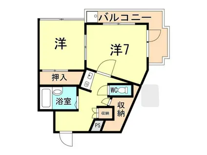 サンハイツ新田(2K/3階)の間取り写真