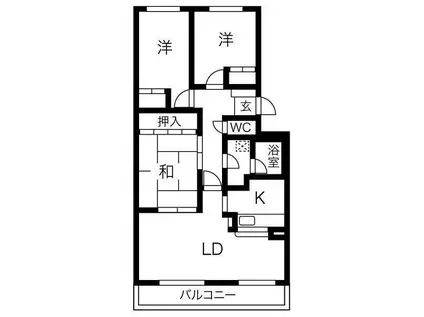 アップルコート北32条(3LDK/2階)の間取り写真