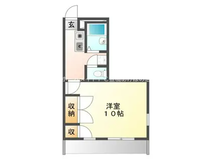 PINE WELL駅前 B棟(1K/1階)の間取り写真