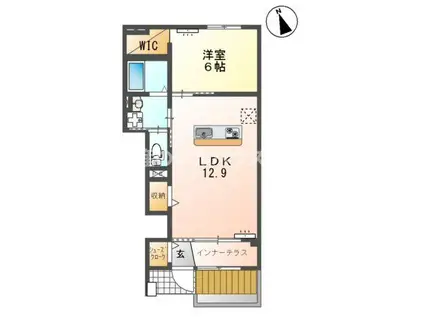 一宮町アパート(1LDK/1階)の間取り写真