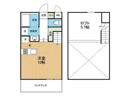 グランツ琴平(ワンルーム/1階)の間取り写真