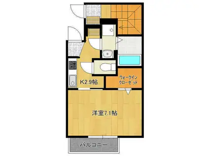 GRANDーJETE(1K/1階)の間取り写真