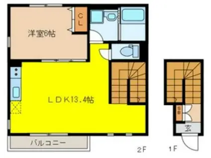アムールテラス 918081(1LDK/2階)の間取り写真