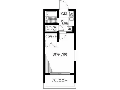 NKハイツ3(1K/1階)の間取り写真