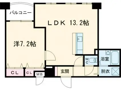 二宮ロイヤルハイツII(1LDK/3階)の間取り写真