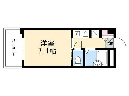 プレディアスタイル観音(1K/2階)の間取り写真