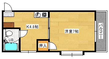 ハイム坂本(1K/2階)の間取り写真