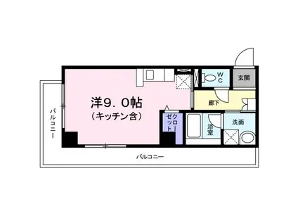 喜久屋ビル(ワンルーム/7階)の間取り写真